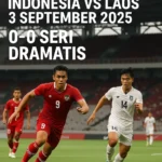 Skor akhir Indonesia vs Laos 3 September 2025 U-23 seri 0-0